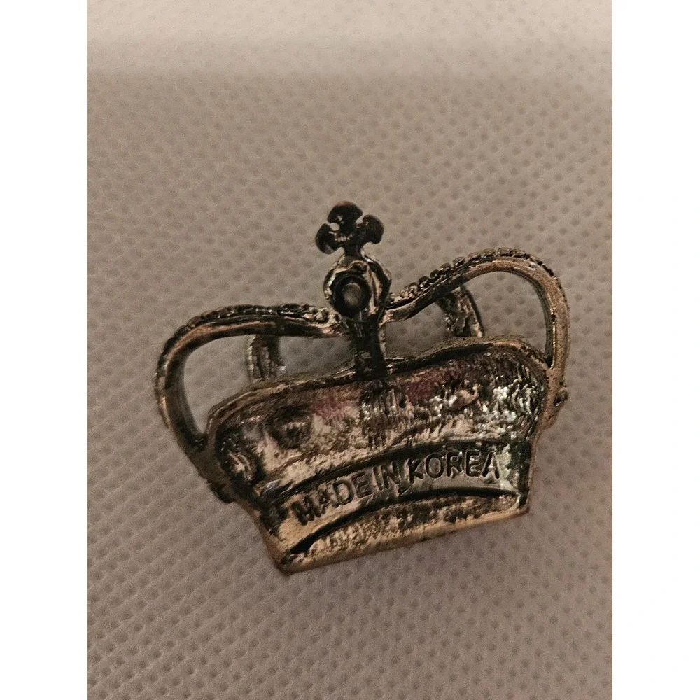 Vintage Made in Korea Crown Brooch Made With AB Crystals Royal Queen‎ Pin